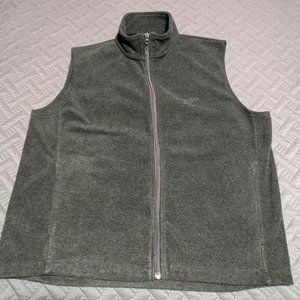 WOOLRICH Polar Fleece Full-Zip Vest Charcoal Gray Large